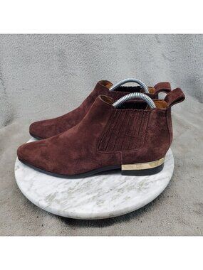 Zara Woman Shoes Womens Size EU 38 US 7.5 Brown Suede Chelsea Ankle Boots